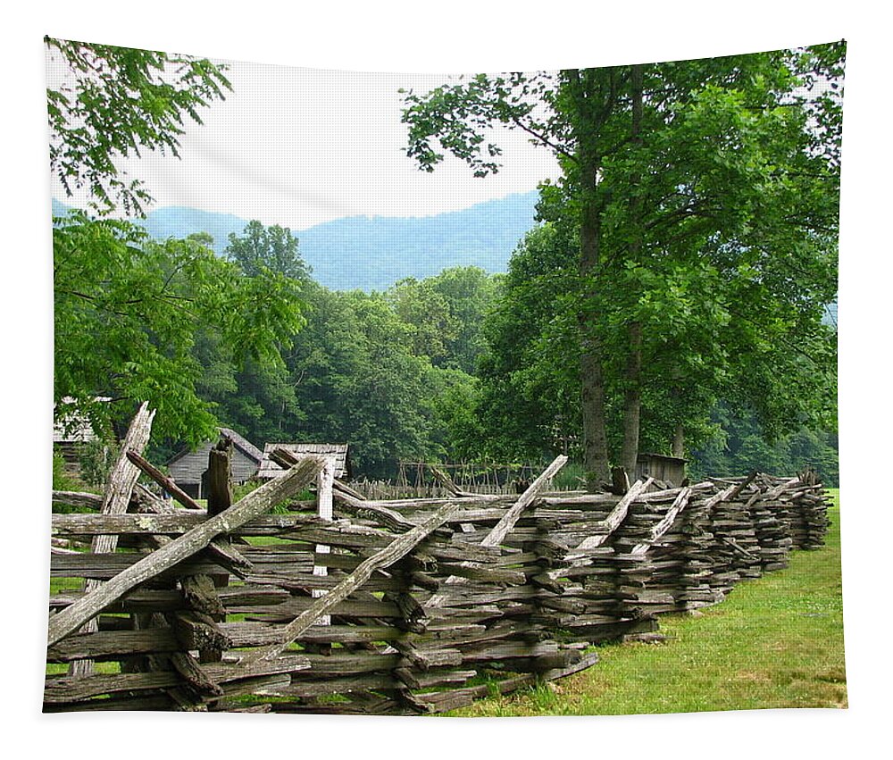 Fence Tapestry featuring the photograph Split Rail Fence by Carla Parris