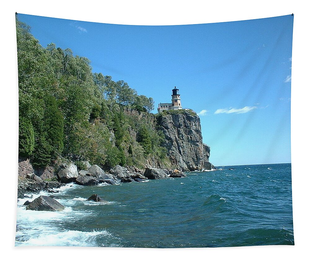 Lighthouse Tapestry featuring the photograph Split Rock by Bonfire Photography