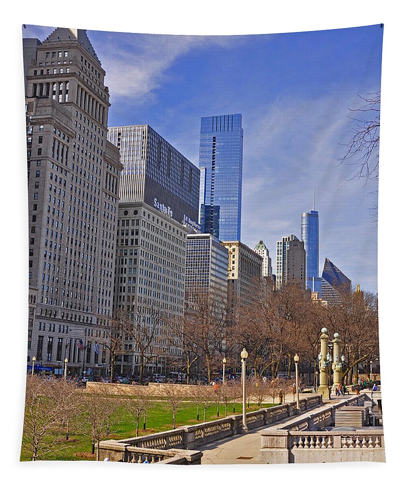 Chicago Panorama Tapestry featuring the photograph Stand High and Proud by Dejan Jovanovic
