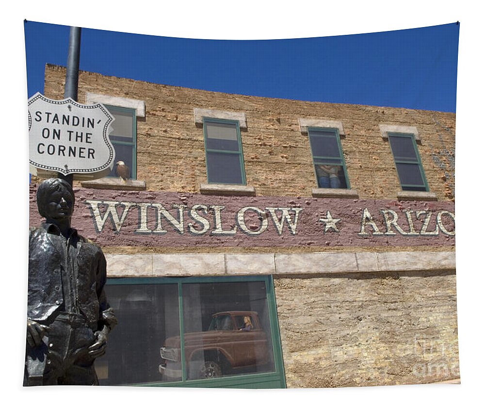 Winslow Arizona Tapestry featuring the photograph Standin On The Corner In Winslow Arizona by Bob Christopher