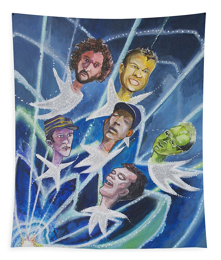 Music Bands Tapestry featuring the painting Star Bodied Face Melters by Patricia Arroyo