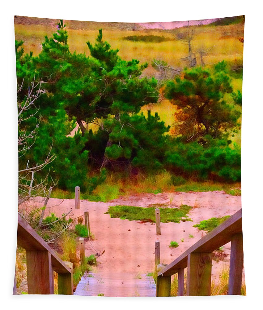 Surfside Tapestry featuring the photograph Steps - Surfside Beach by Jack Torcello