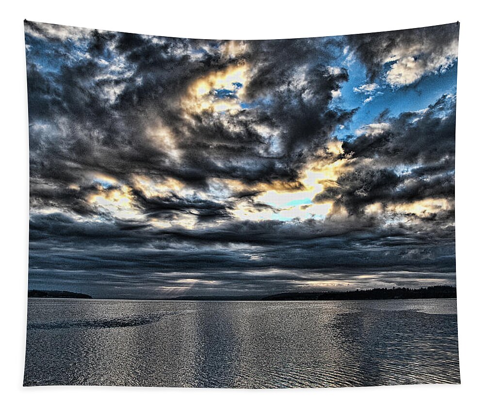 Clouds Tapestry featuring the photograph Stormy Morning by Ron Roberts