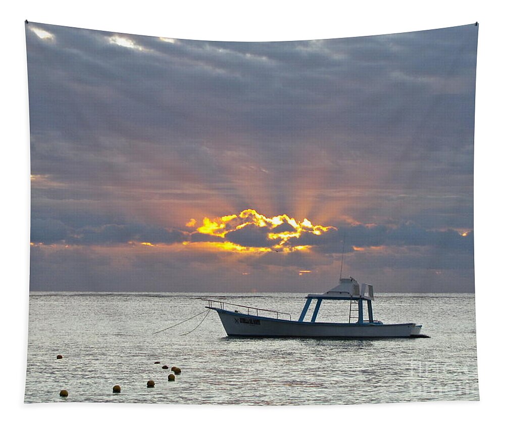 Photography Tapestry featuring the photograph Sunrise - Puerto Morelos by Sean Griffin