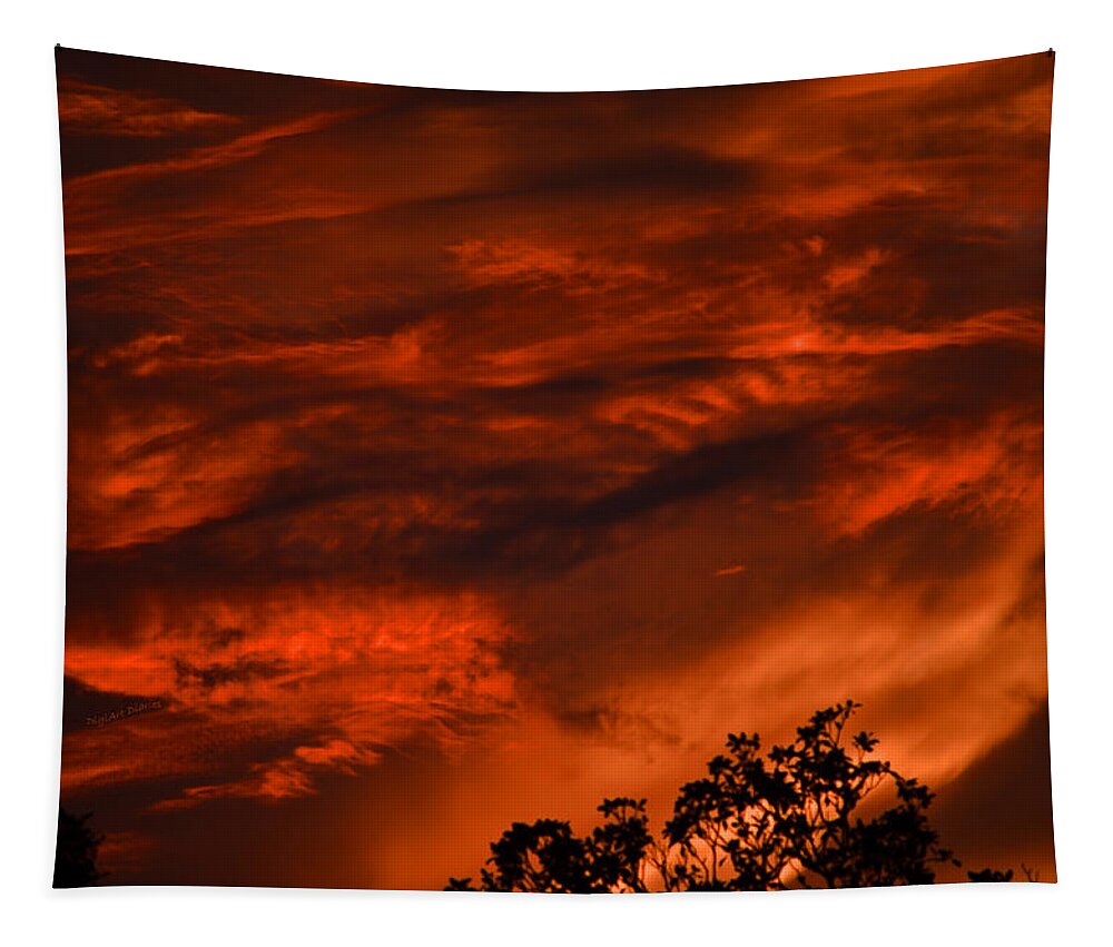 Clouds Tapestry featuring the photograph Sunset Over Altoona by DigiArt Diaries by Vicky B Fuller