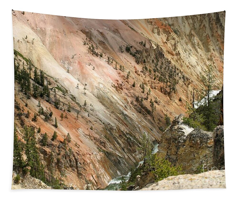 Grand Canyon Tapestry featuring the photograph Sunshine On Grand Canyon In Yellowstone by Living Color Photography Lorraine Lynch