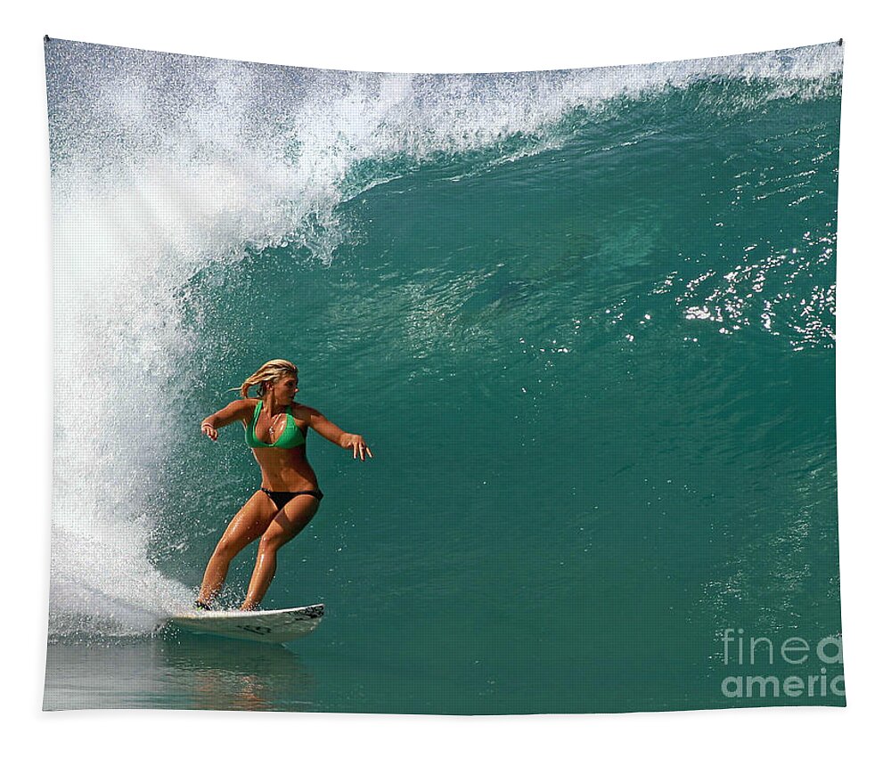 Ocean Tapestry featuring the photograph Surfer Girl by Paul Topp