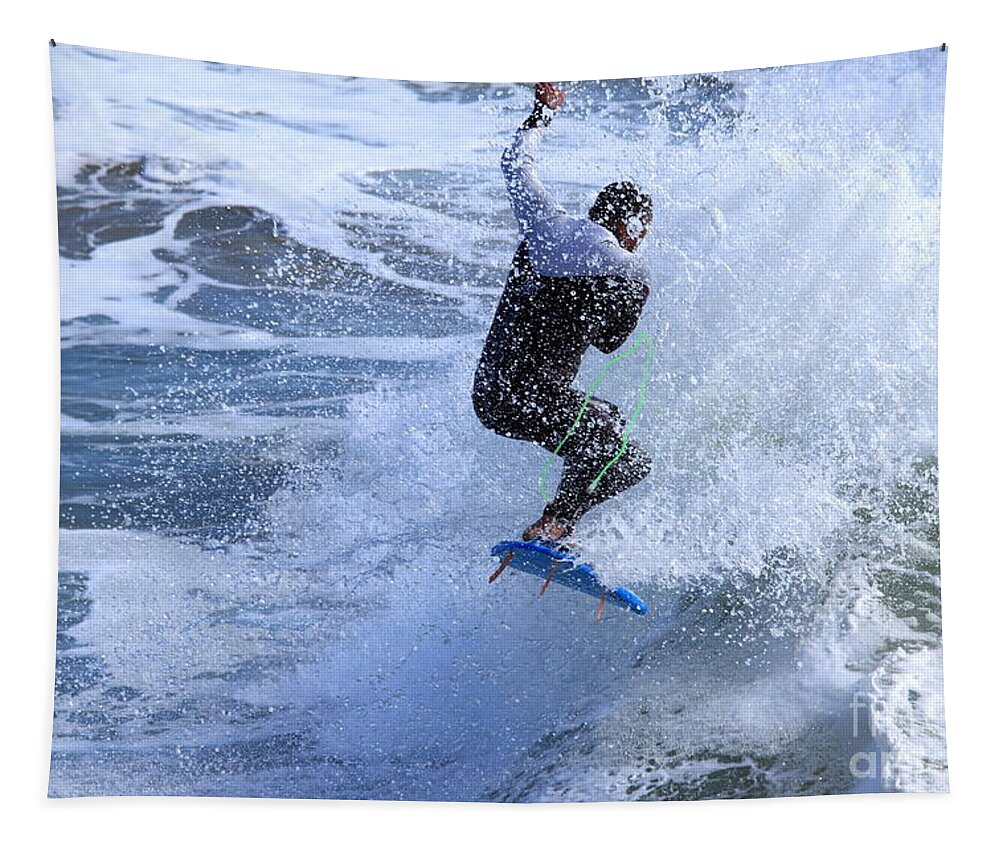 Surfing Tapestry featuring the photograph Surfer by Henrik Lehnerer