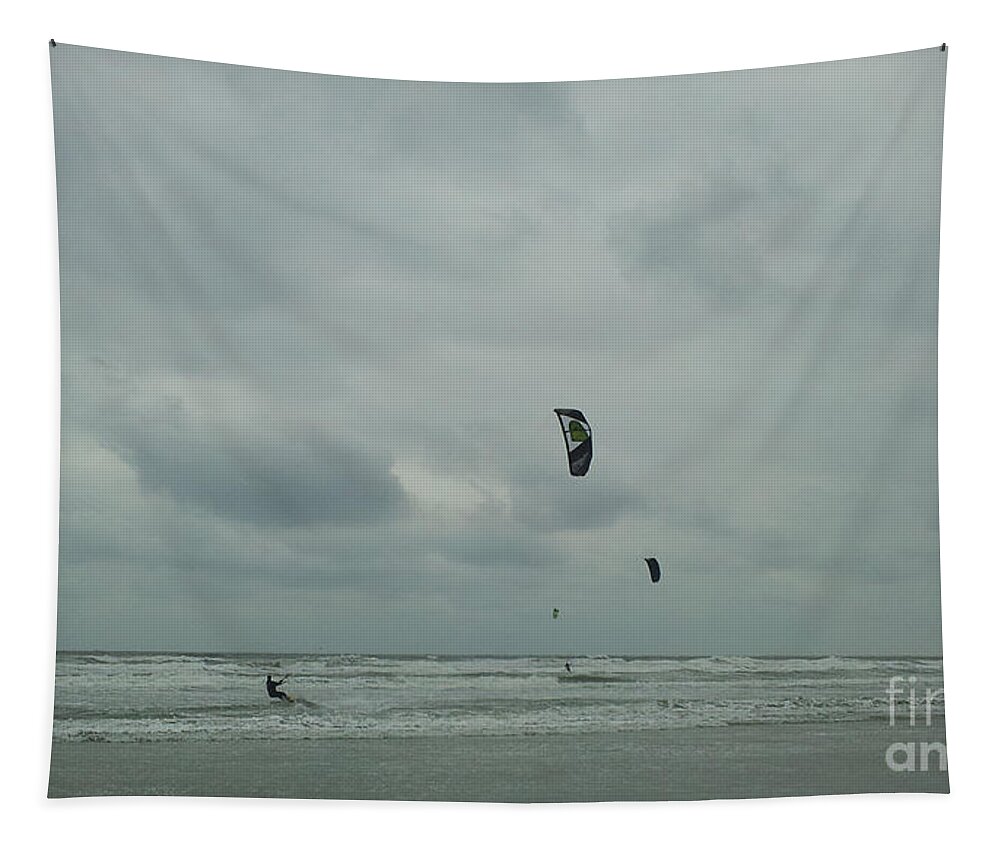 Surf Tapestry featuring the photograph Surfing The Wind by Donna Brown