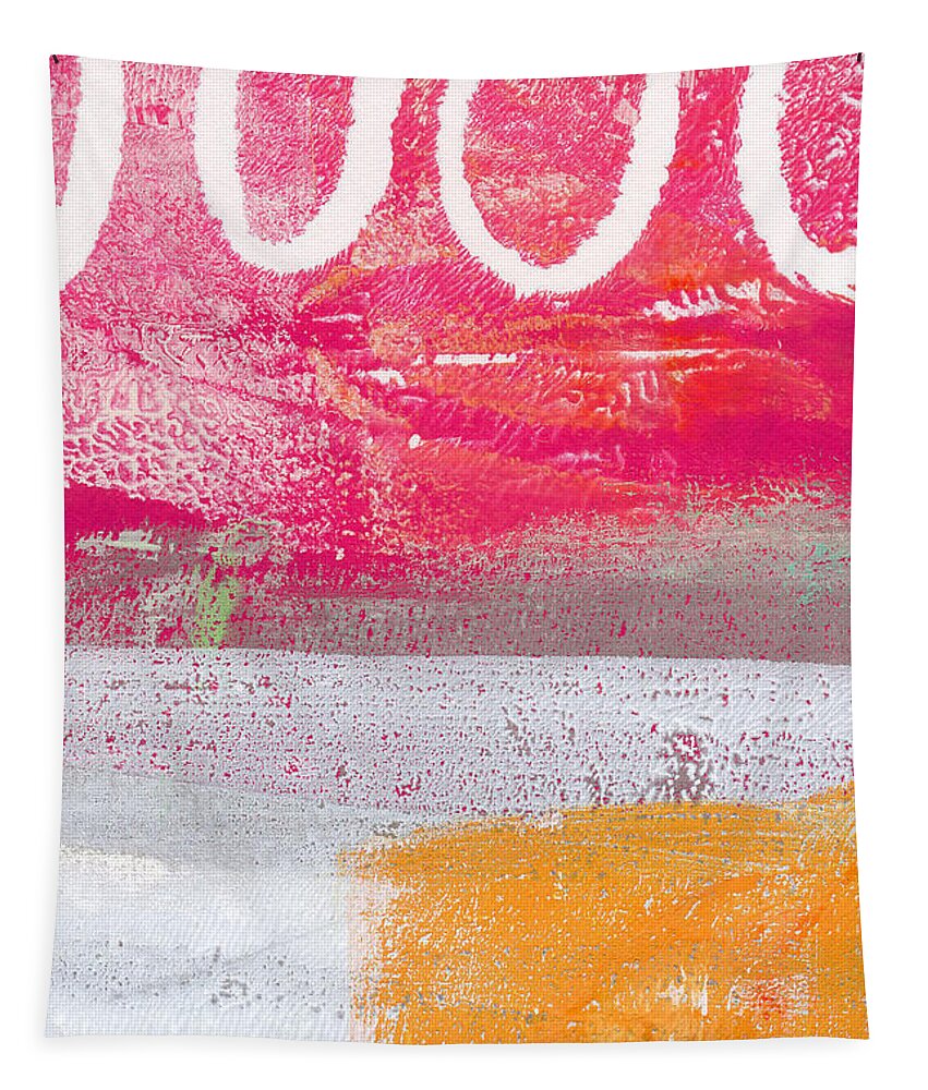 Abstract Tapestry featuring the painting Sweet Summer Day by Linda Woods