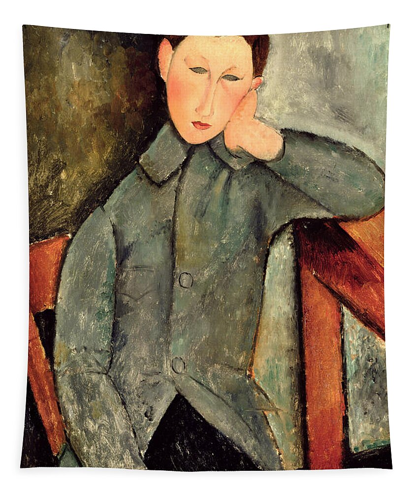 Male Tapestry featuring the painting The Boy by Amedeo Modigliani