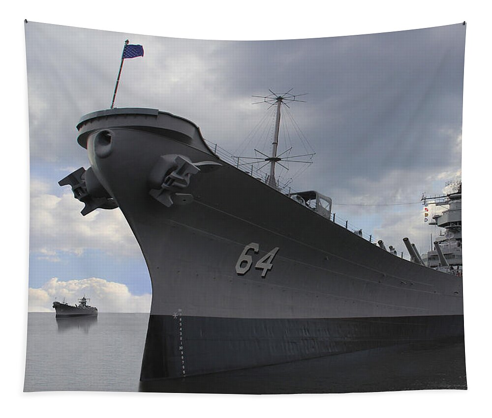 Battleship Tapestry featuring the photograph The Calm Before the Storm by Mike McGlothlen