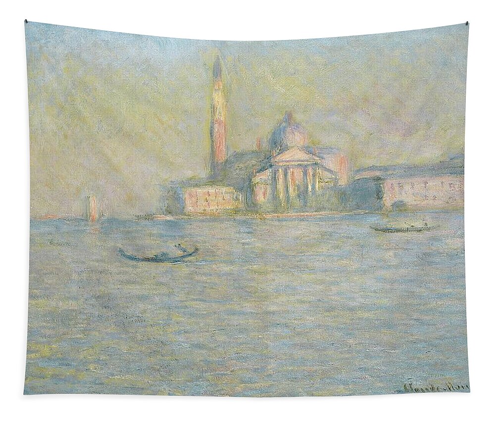Impressionist Tapestry featuring the painting The Church of San Giorgio Maggiore Venice by Claude Monet