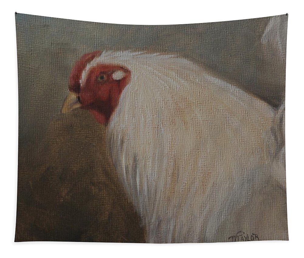 Chanteclaire Rooster Tapestry featuring the painting The Colonel by Tammy Taylor