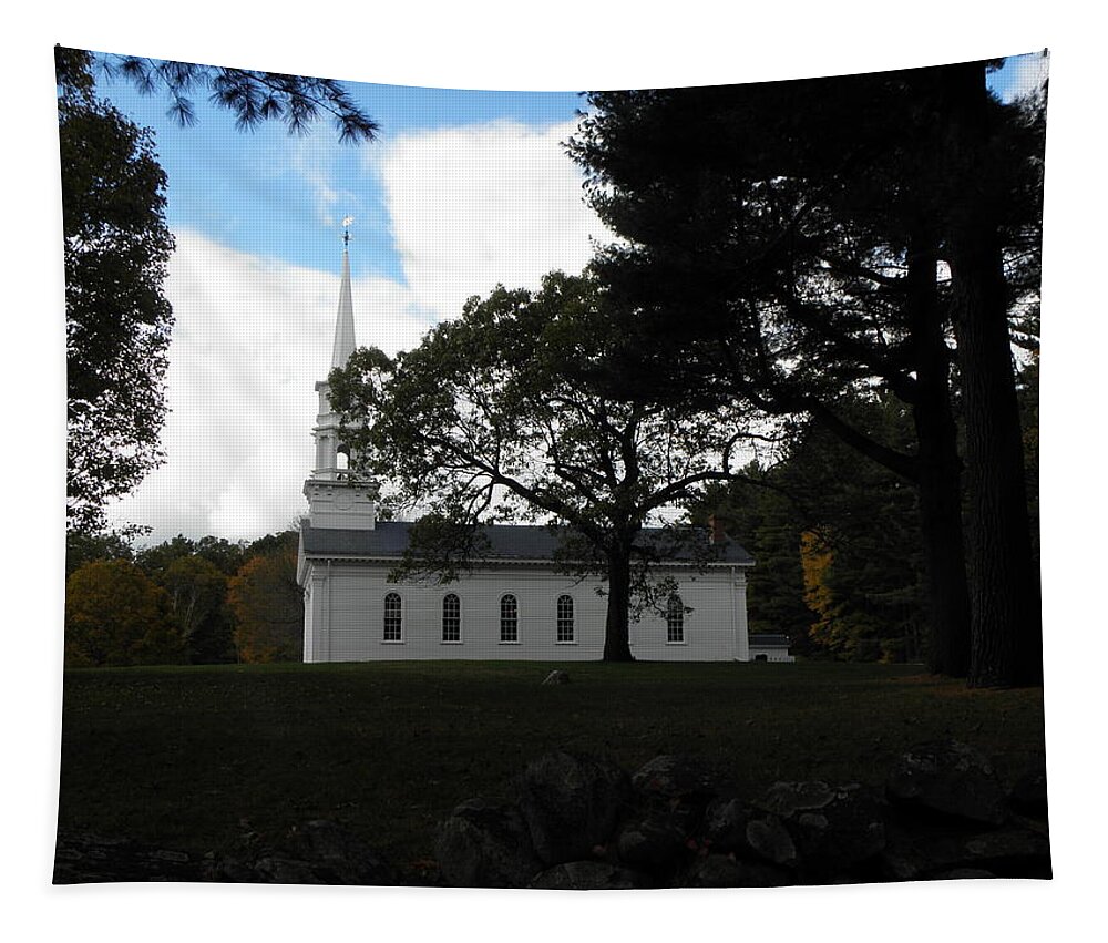 Martha Tapestry featuring the photograph The Martha Mary Chapel Standing Tall by Kim Galluzzo