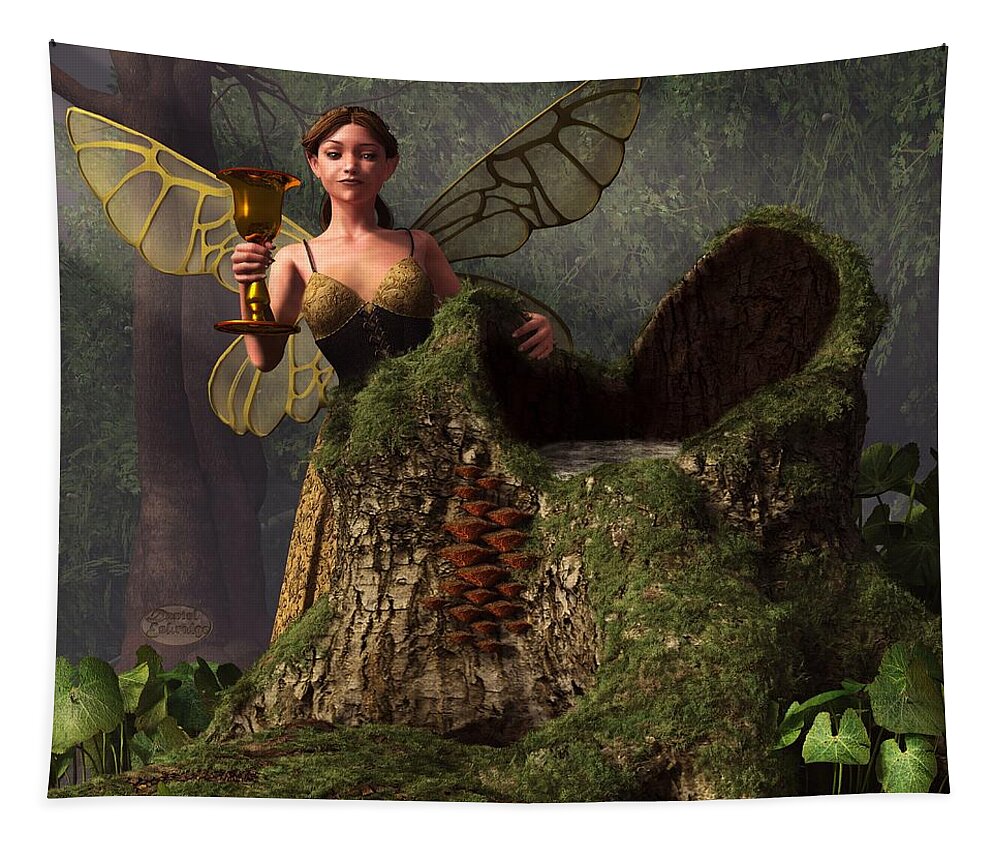 Tree Tapestry featuring the digital art The Wood Sprite by Daniel Eskridge