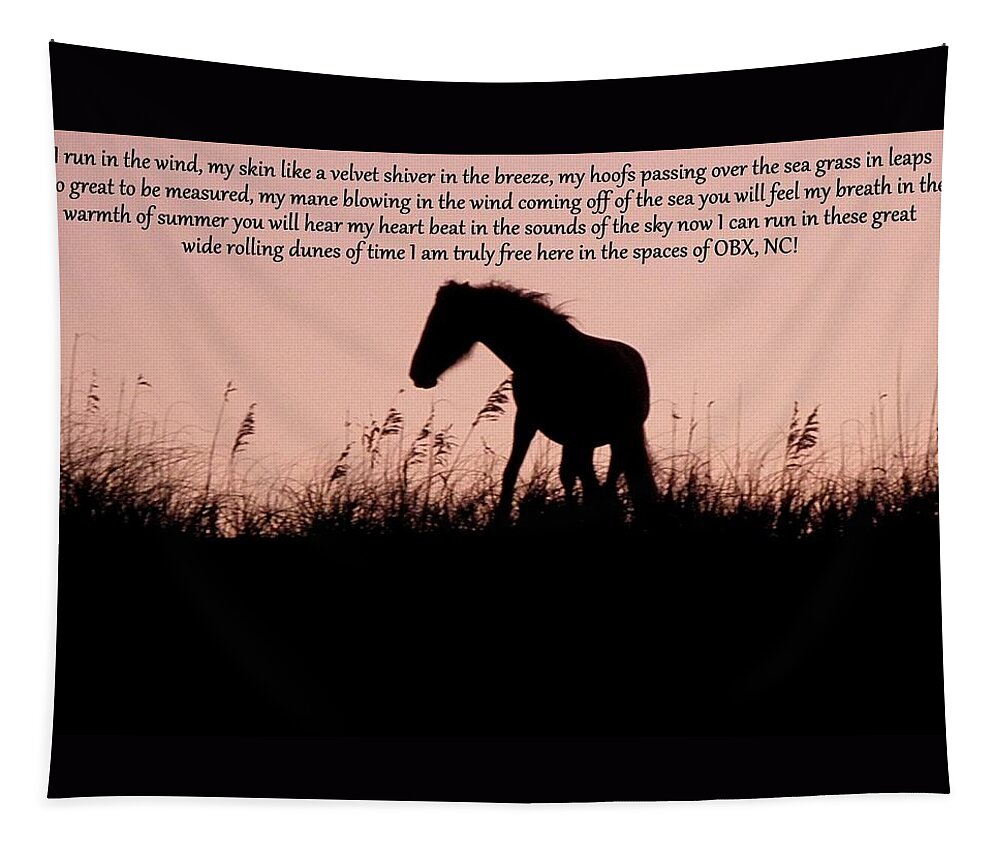 Wild Tapestry featuring the photograph The words of a Wild Filly by Kim Galluzzo Wozniak