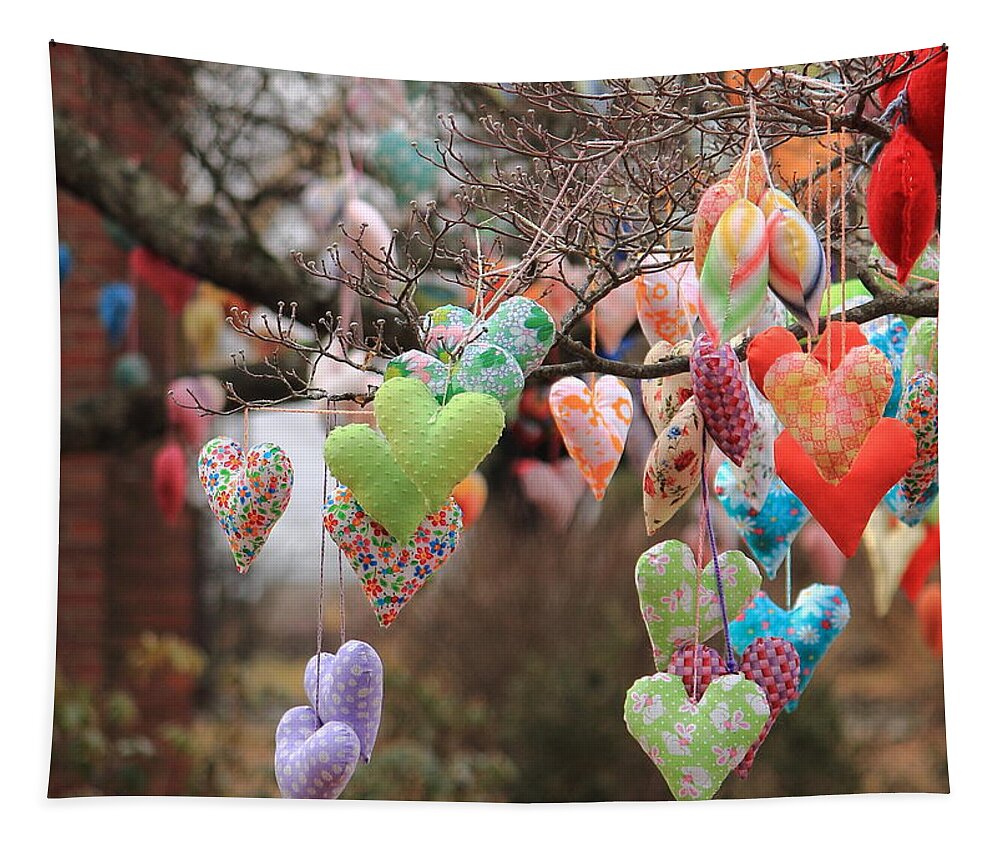 Decoration Tapestry featuring the photograph Tree Hearts by Jeff Heimlich
