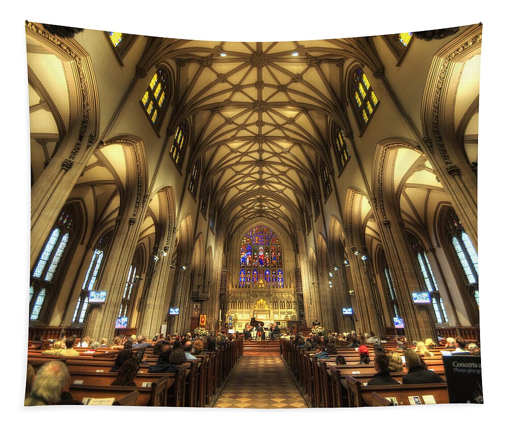 Art Tapestry featuring the photograph Trinity Church NYC by Yhun Suarez