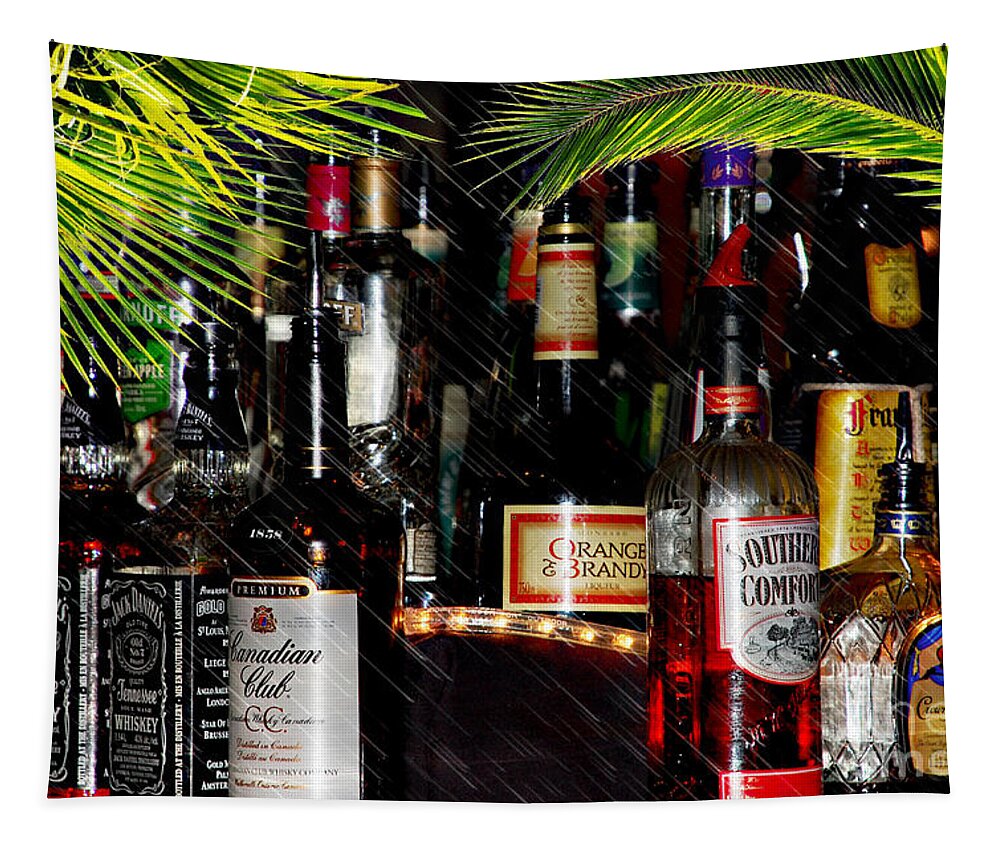 Tropical .licquor Tapestry featuring the photograph Tropical Bar by Elaine Manley