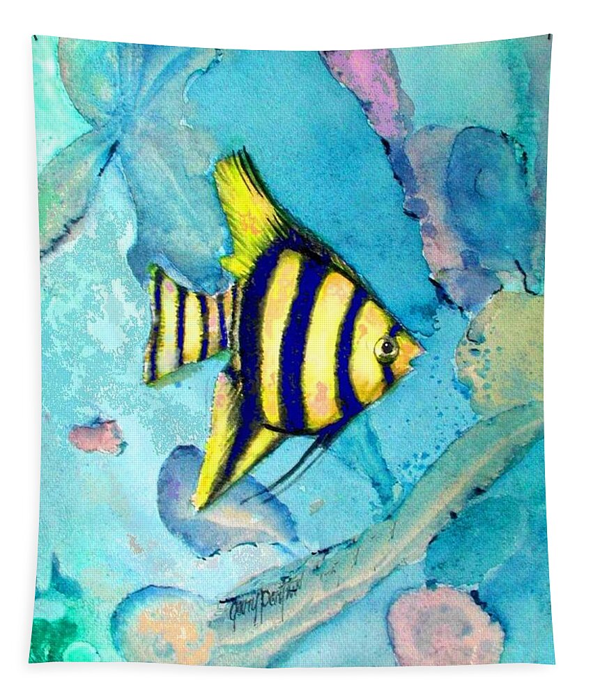 Tropical Fish Tapestry featuring the painting Tropical Fish I by Gary Partin