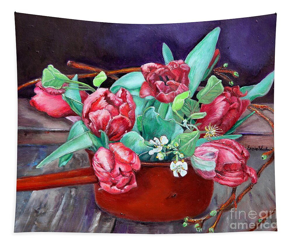 Painting Tapestry featuring the painting Tulips by Portraits By NC