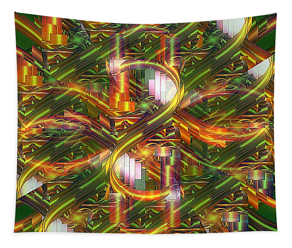 Abstract Tapestry featuring the digital art Twelth Dimension by Leslie Revels