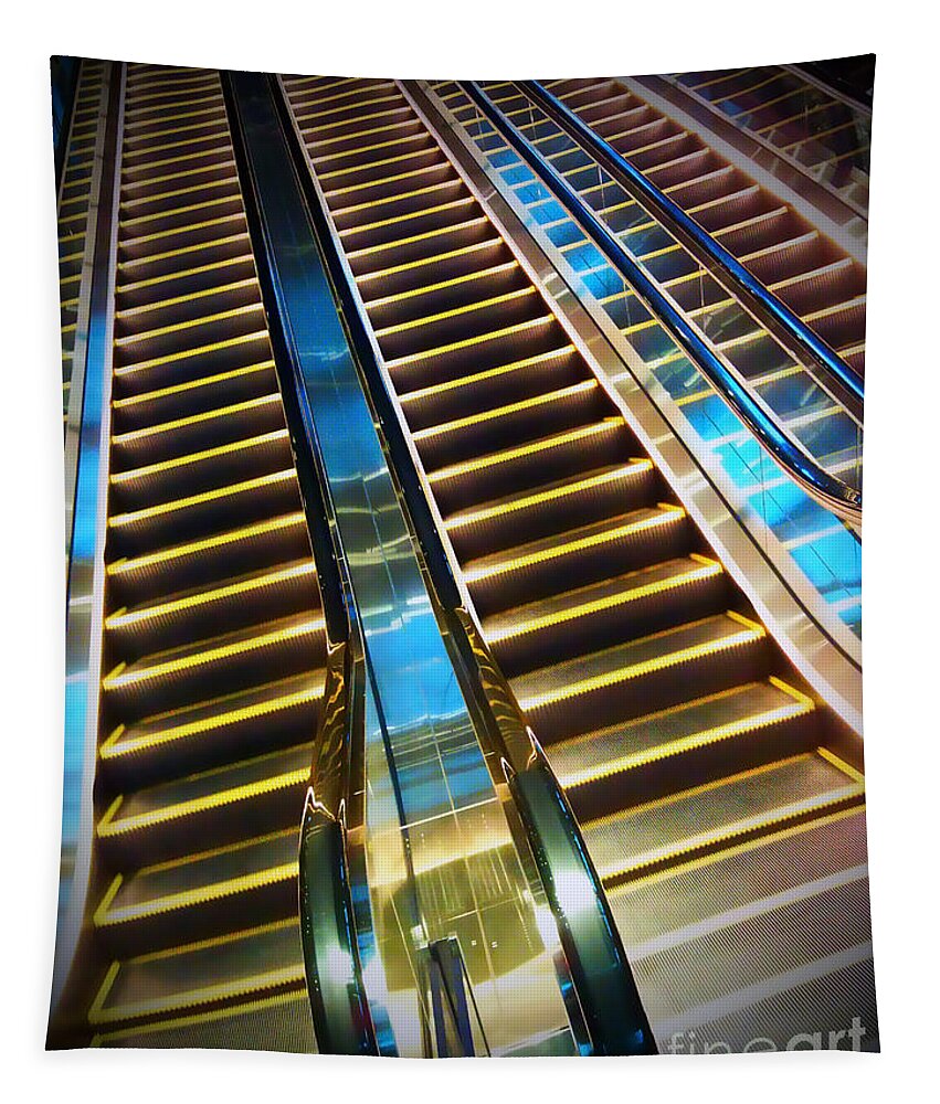 Escalator Tapestry featuring the photograph Up and Down by Eena Bo