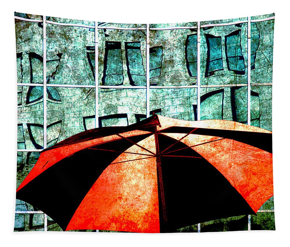 Art Tapestry featuring the photograph Urban Umbrella by Randall Nyhof