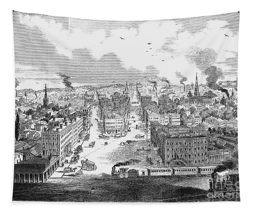1855 Tapestry featuring the photograph Utica, New York, 1855 by Granger