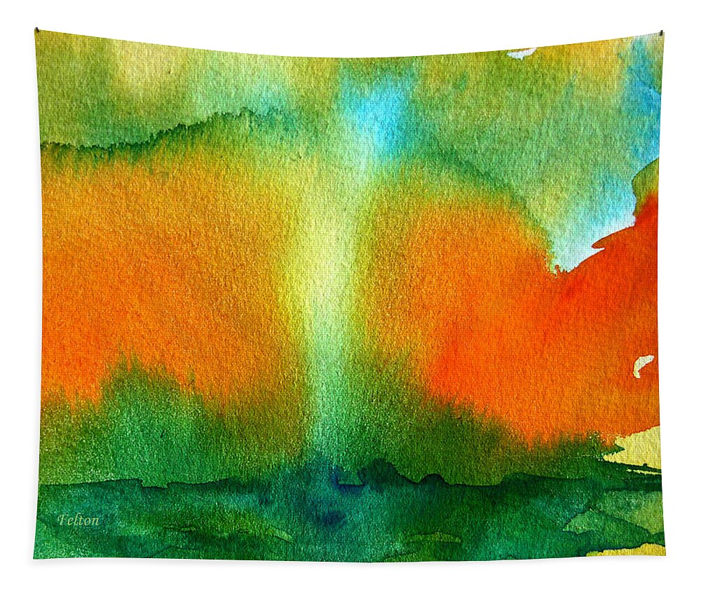 Art Tapestry featuring the painting Watercolor Waterspout by Julianne Felton