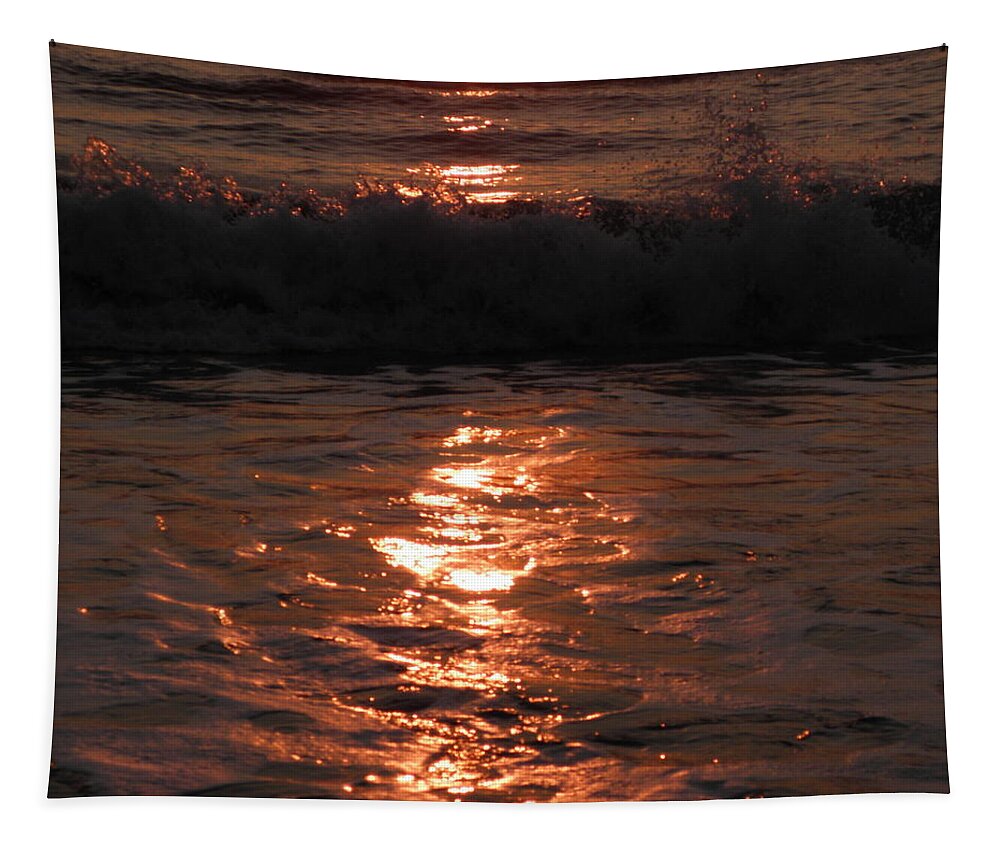 Wave Tapestry featuring the photograph Wave Reflections At Sunrise by Kim Galluzzo