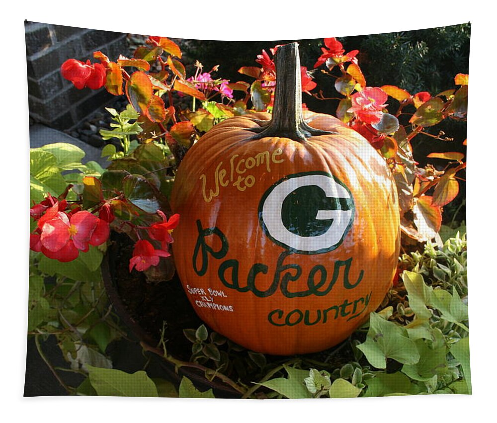 Horizontal Tapestry featuring the photograph Welcome To Packer Country by Kay Novy