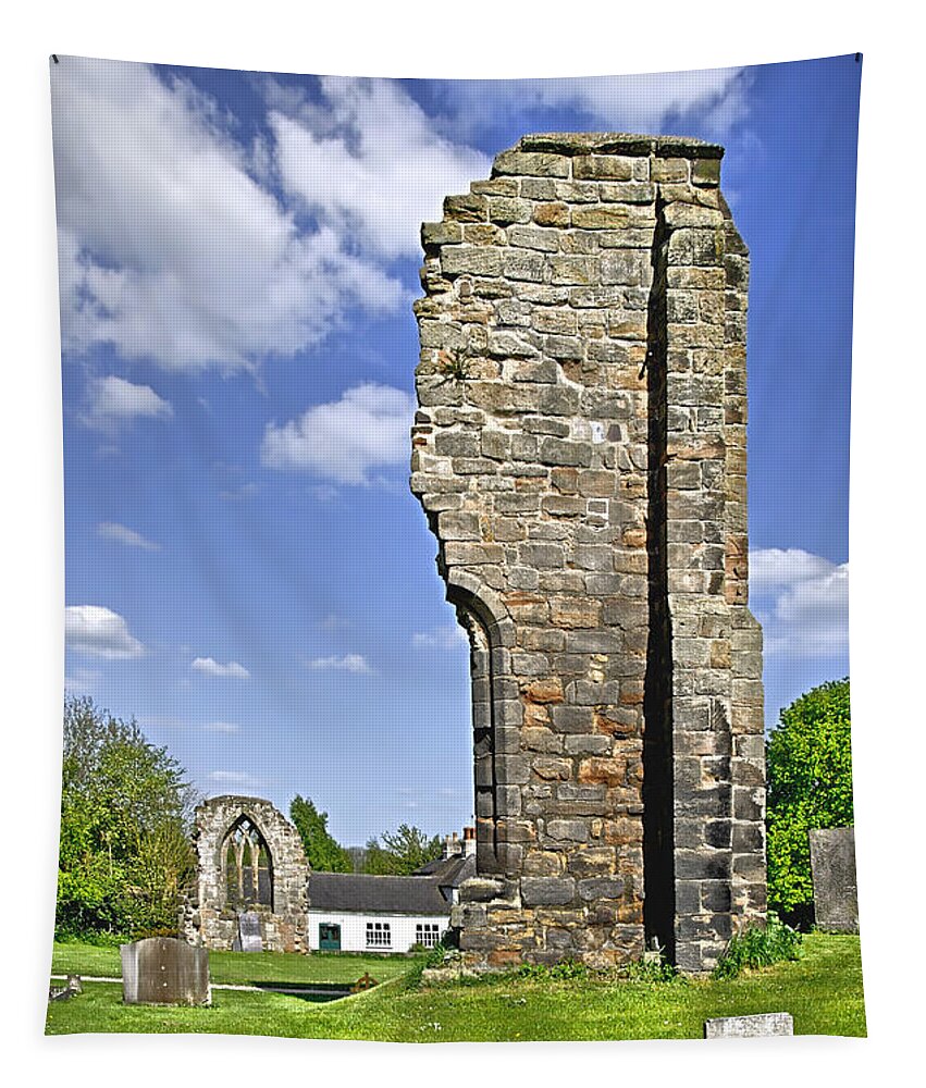Ticknall Tapestry featuring the photograph West Wall Remains - Ticknall Old Church by Rod Johnson