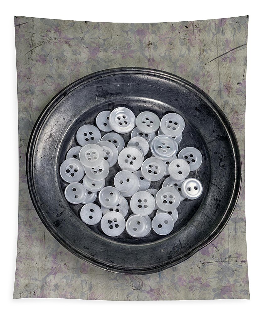 Plate Tapestry featuring the photograph White Buttons by Joana Kruse