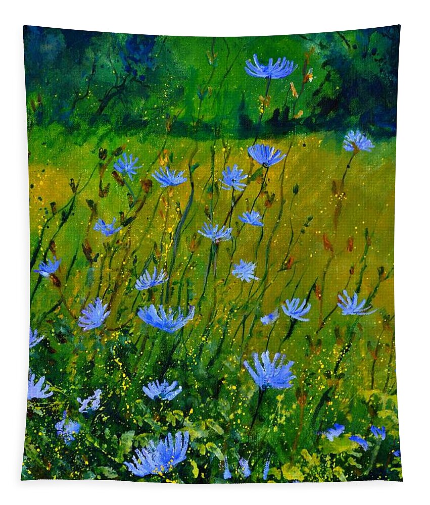 Floral Tapestry featuring the painting Wild Flowers 911 by Pol Ledent