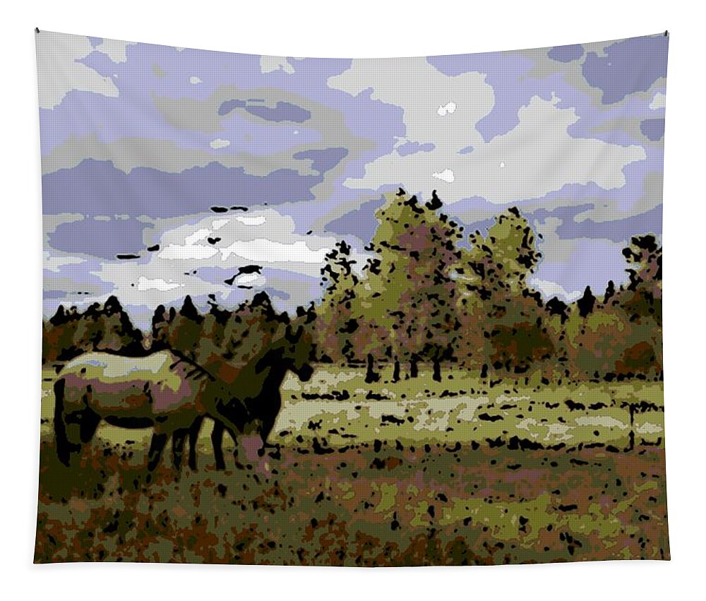 Wild Horses Tapestry featuring the photograph Wild Horses by George Pedro