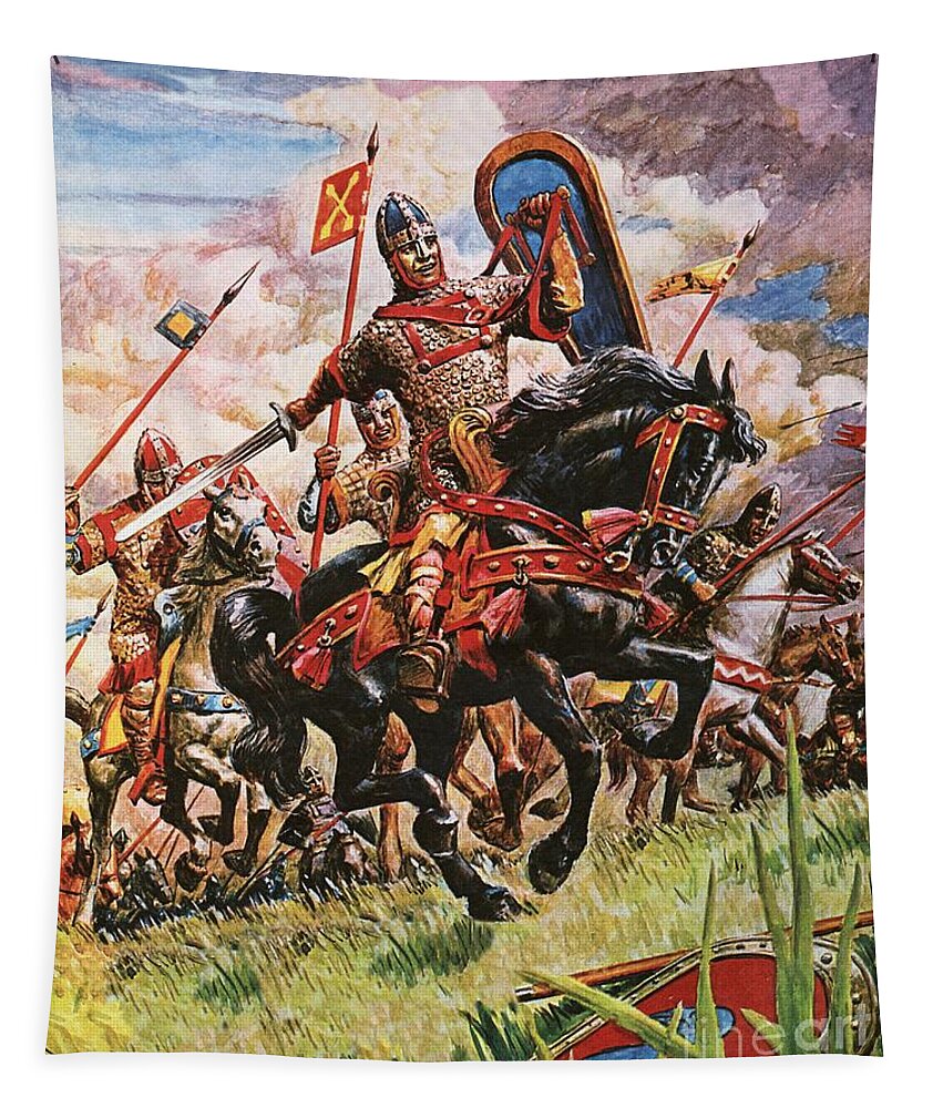 William The Conqueror Tapestry featuring the painting William The Conqueror at The Battle of Hastings by Peter Jackson