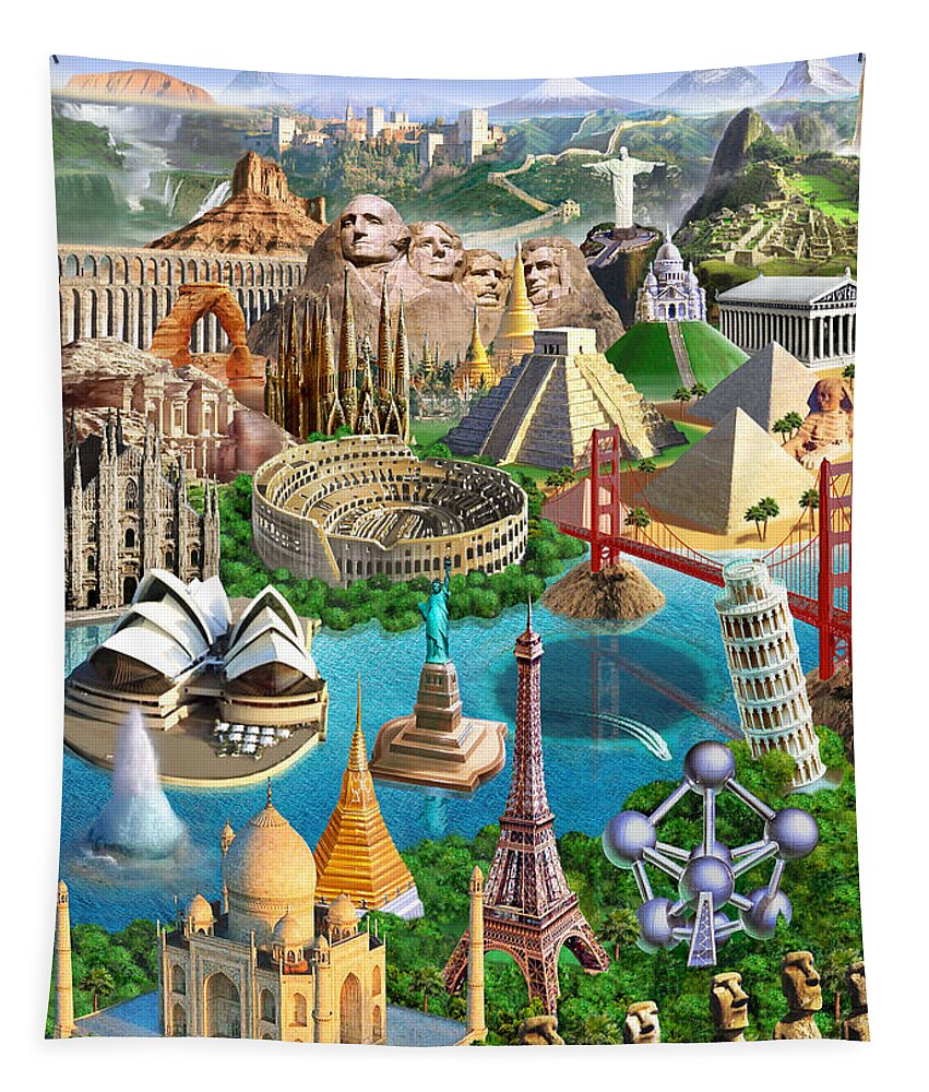 Adrian Chesterman Tapestry featuring the photograph Wonders Of The World by MGL Meiklejohn Graphics Licensing