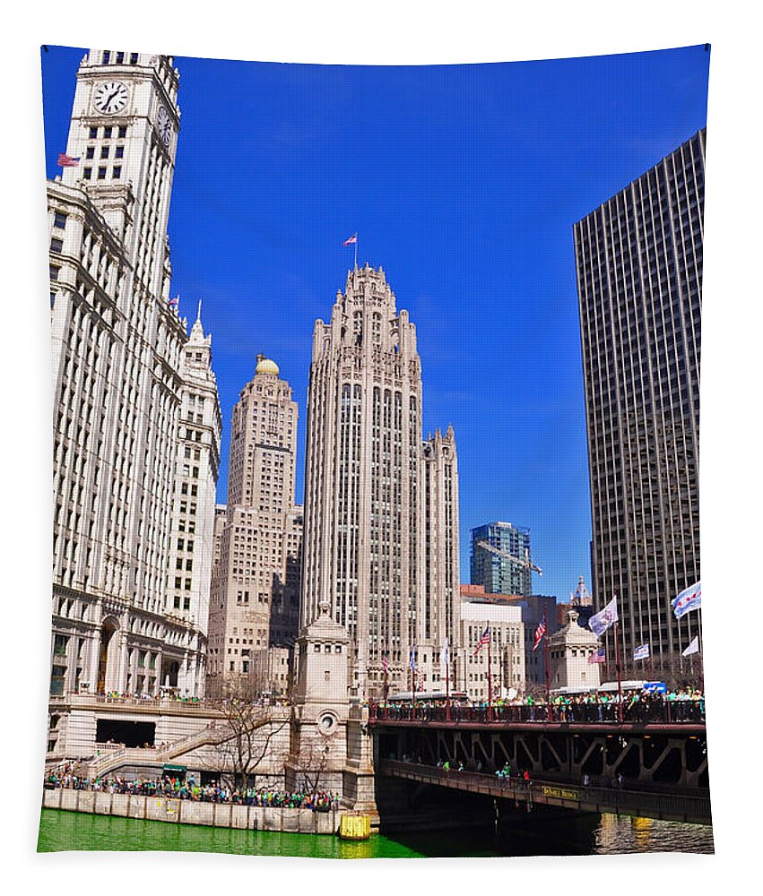 Wrigley Tower Chicago Tapestry featuring the photograph Wrigley Tower by Dejan Jovanovic