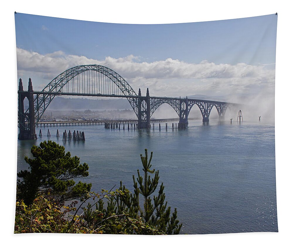 Yaquina Bay Bridge Tapestry featuring the photograph Yaquina Bay Bridge by Mick Anderson