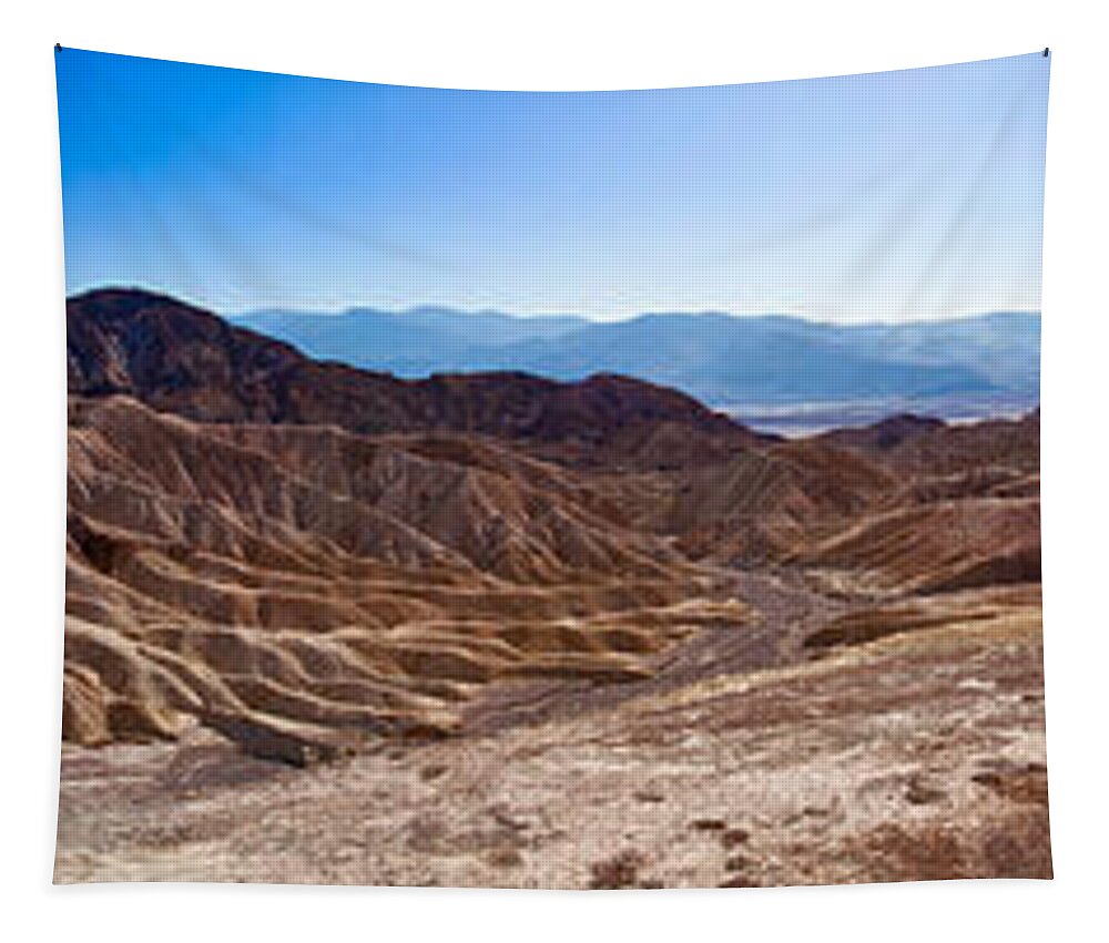 Death Tapestry featuring the photograph Zabriskie Point Panorama by Niels Nielsen