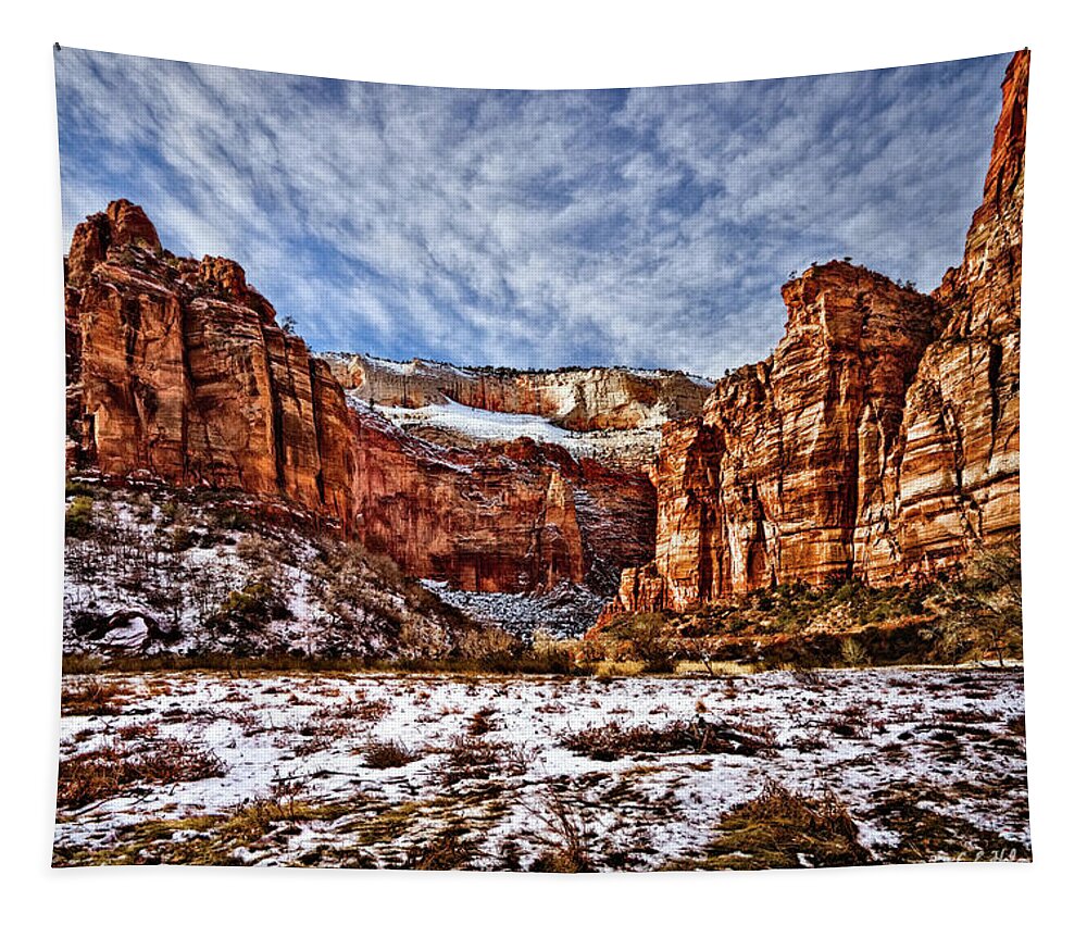 Mountain Tapestry featuring the photograph Zion Canyon In Utah by Christopher Holmes