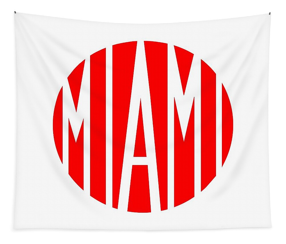  Vintage Tapestry featuring the drawing   Vintage logo Miami motorcycles by Heidi De Leeuw