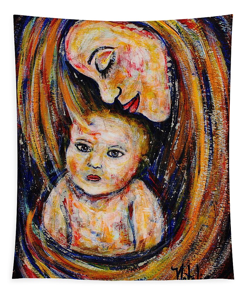 Expressionism Tapestry featuring the painting Mother's Love by Natalie Holland