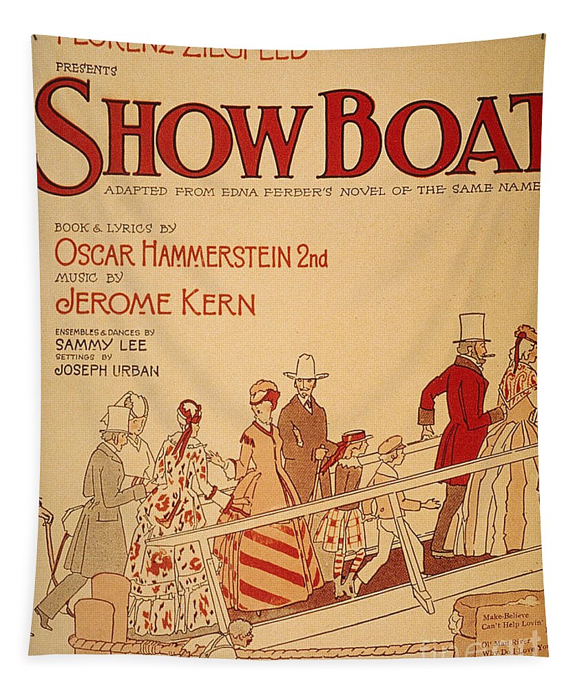 1927 Tapestry featuring the painting Show Boat Poster, 1927 by Granger