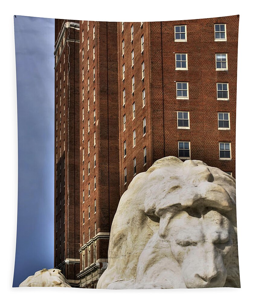 Buffalo Tapestry featuring the photograph 02 The Statler Towers by Michael Frank Jr
