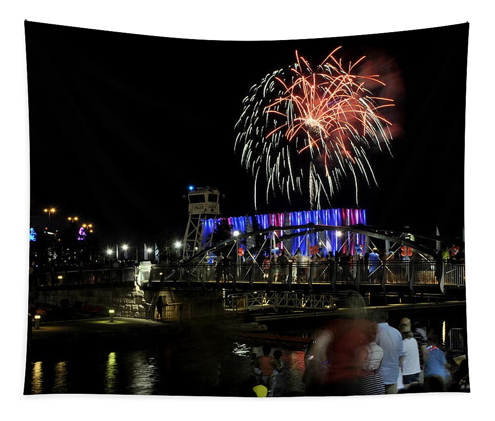 Buffalo Tapestry featuring the photograph 06 Canalside 4th Of July 2016 by Michael Frank Jr