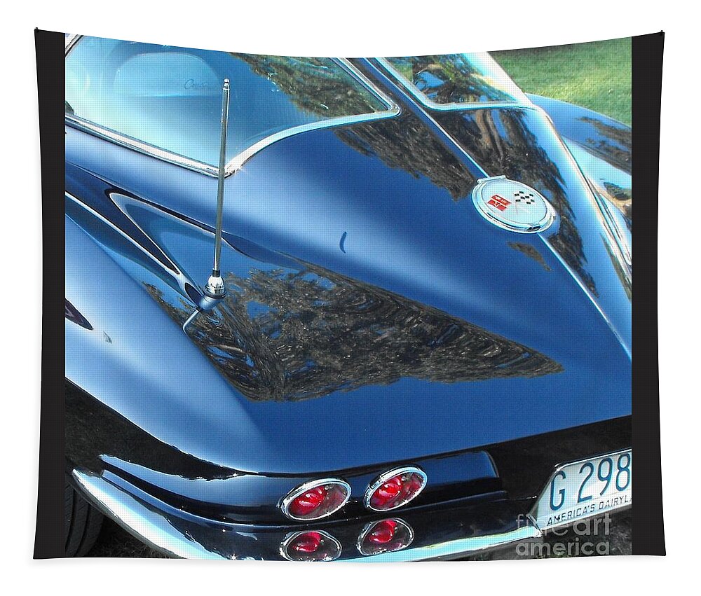 Stingray Tapestry featuring the photograph 1963 Corvette by Neil Zimmerman