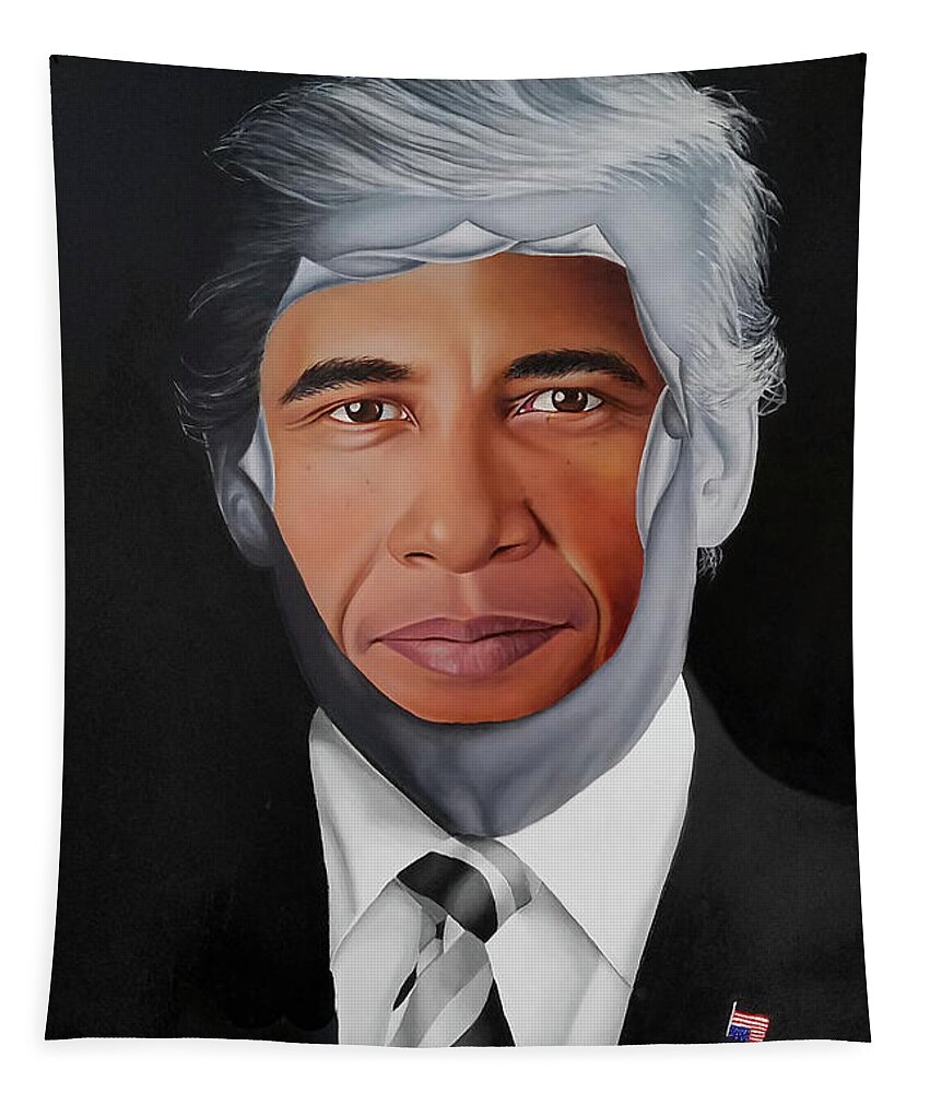 President Tapestry featuring the painting 45's Obsession by Vic Ritchey